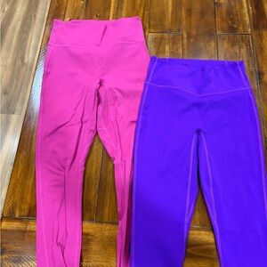 Fabletics Vibrant Pink and Purple Leggings